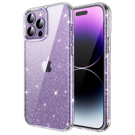 JETech Clear Glitter Shockproof Protective Phone Case for iPhone 14 Pro 6.1" NEW