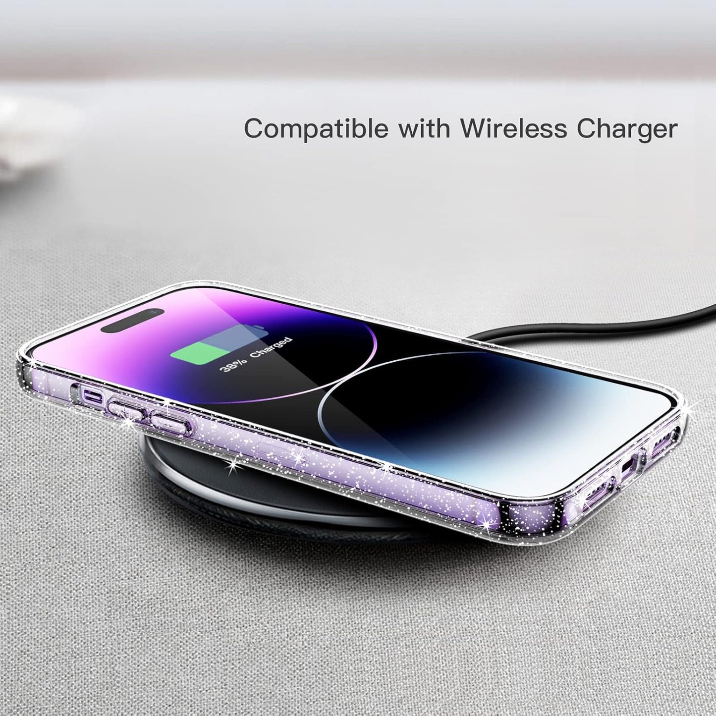 JETech Clear Glitter Shockproof Protective Phone Case for iPhone 14 Pro 6.1" NEW