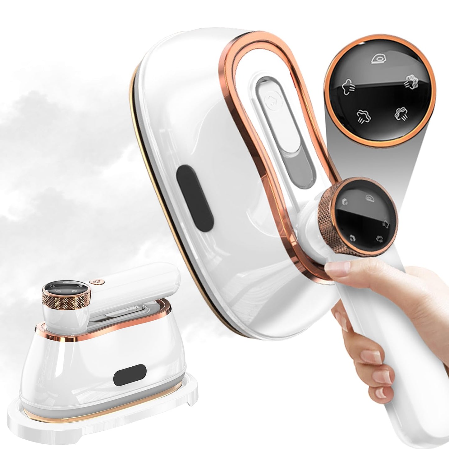 Compact Portable Steam Irons Handheld Steam Iron 180ml for Travel, White NEW