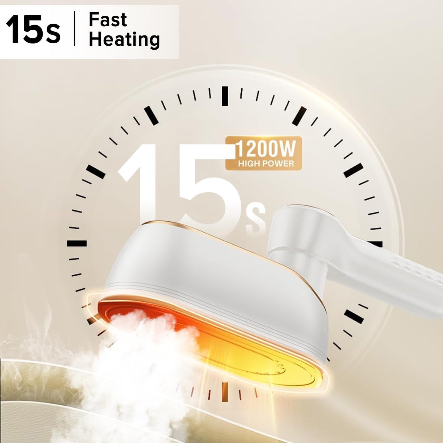 Compact Portable Steam Irons Handheld Steam Iron 180ml for Travel, White NEW