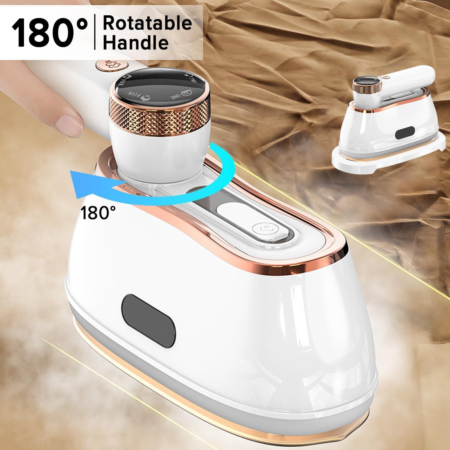 Compact Portable Steam Irons Handheld Steam Iron 180ml for Travel, White NEW