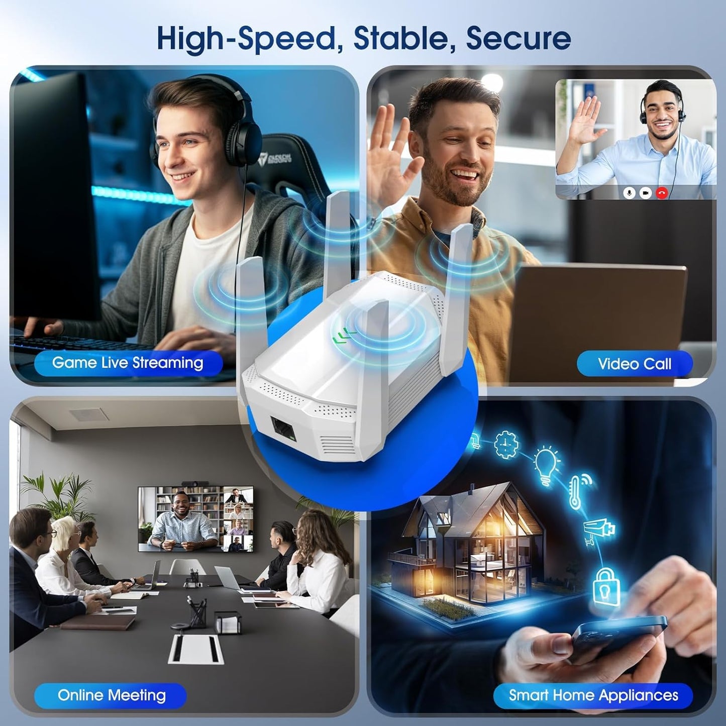 Dual Band WiFi 6 Wireless Range Internet Extender Booster Signal DEMO
