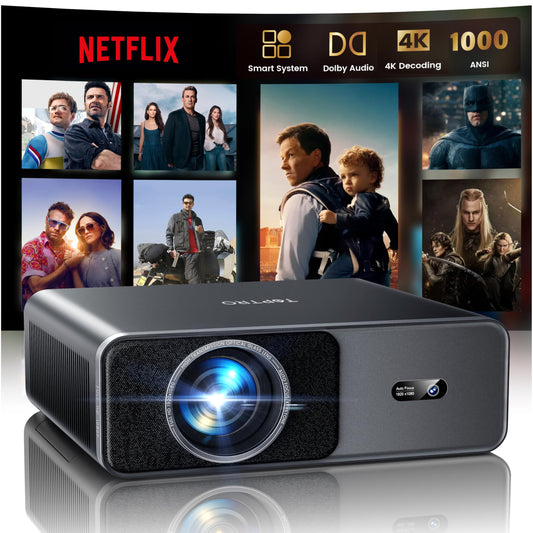 TOPTRO A1 4K Projectors Smart Projector 1000 Lumens Dolby Audio Built-in App