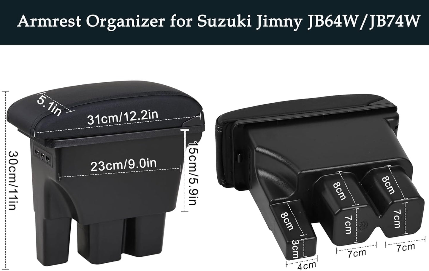 Adjustable Center Console Organizer Tray for Suzuki Jimny JB64W JB74W NEW