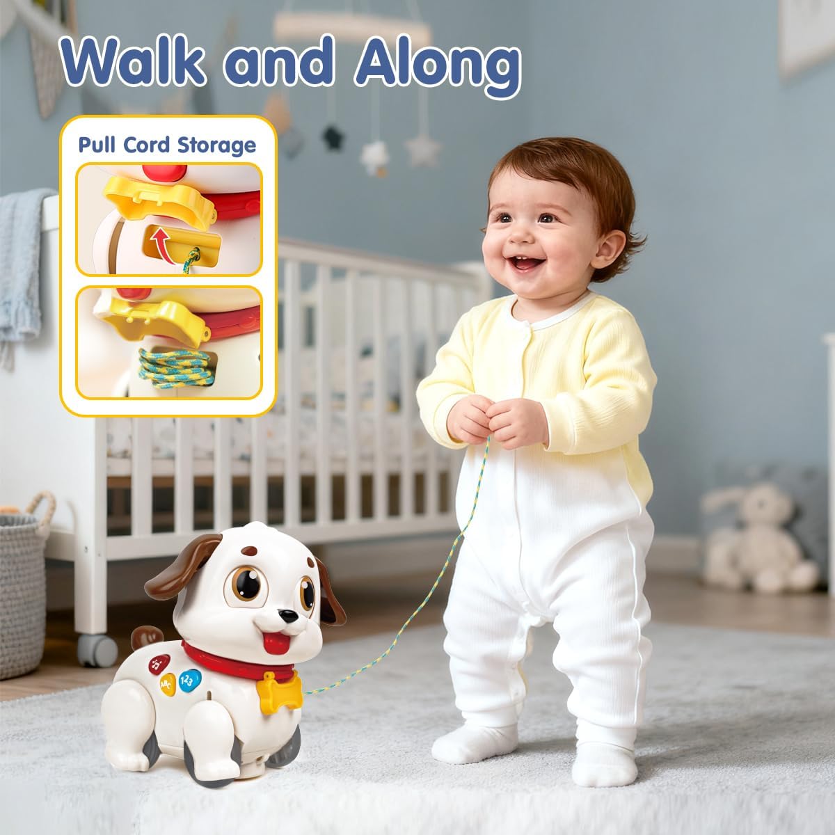 Hola Push & Pull Dancing Puppy Tummy Time Toy for Ages 6-12 Months DEMO