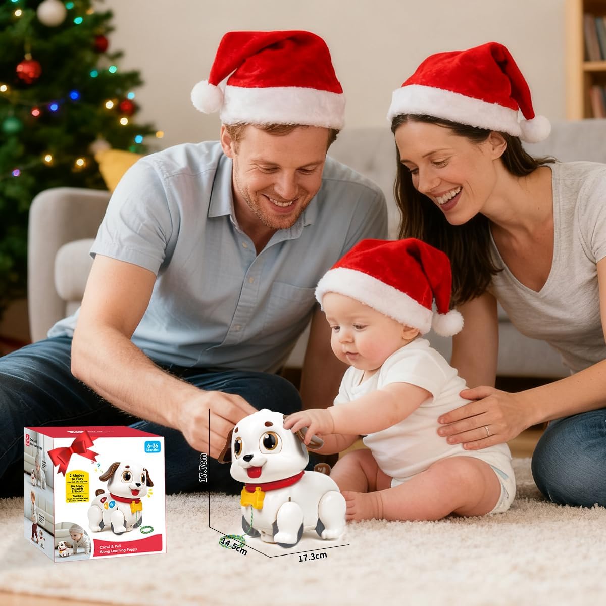 Hola Push & Pull Dancing Puppy Tummy Time Toy for Ages 6-12 Months DEMO