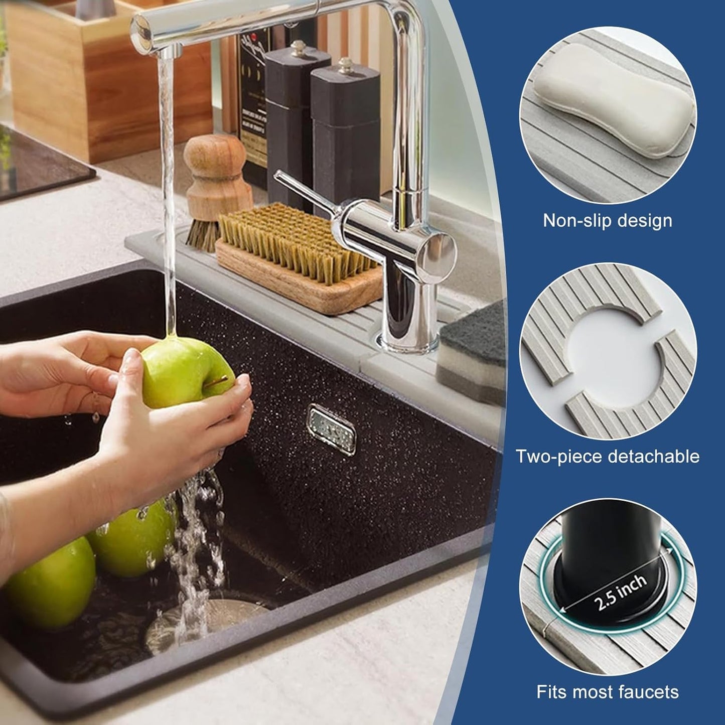 Super Absorbent Diatomite Kitchen Rugs & Mats Fast Drying White Size NEW
