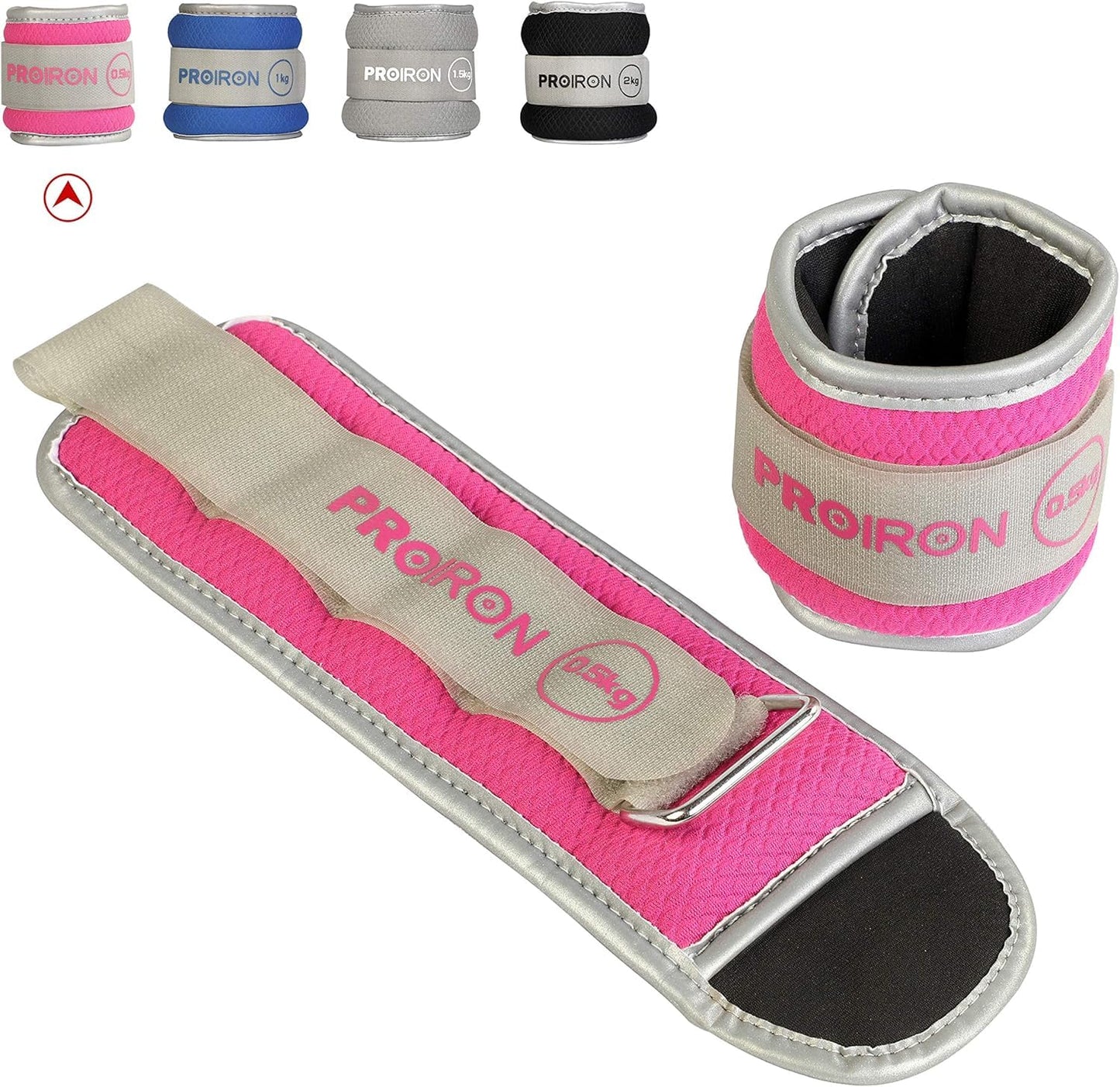 PROIRON Reflective Wrist & Ankle Weights Set, 2 x 0.5kg Adjustable Workout NEW