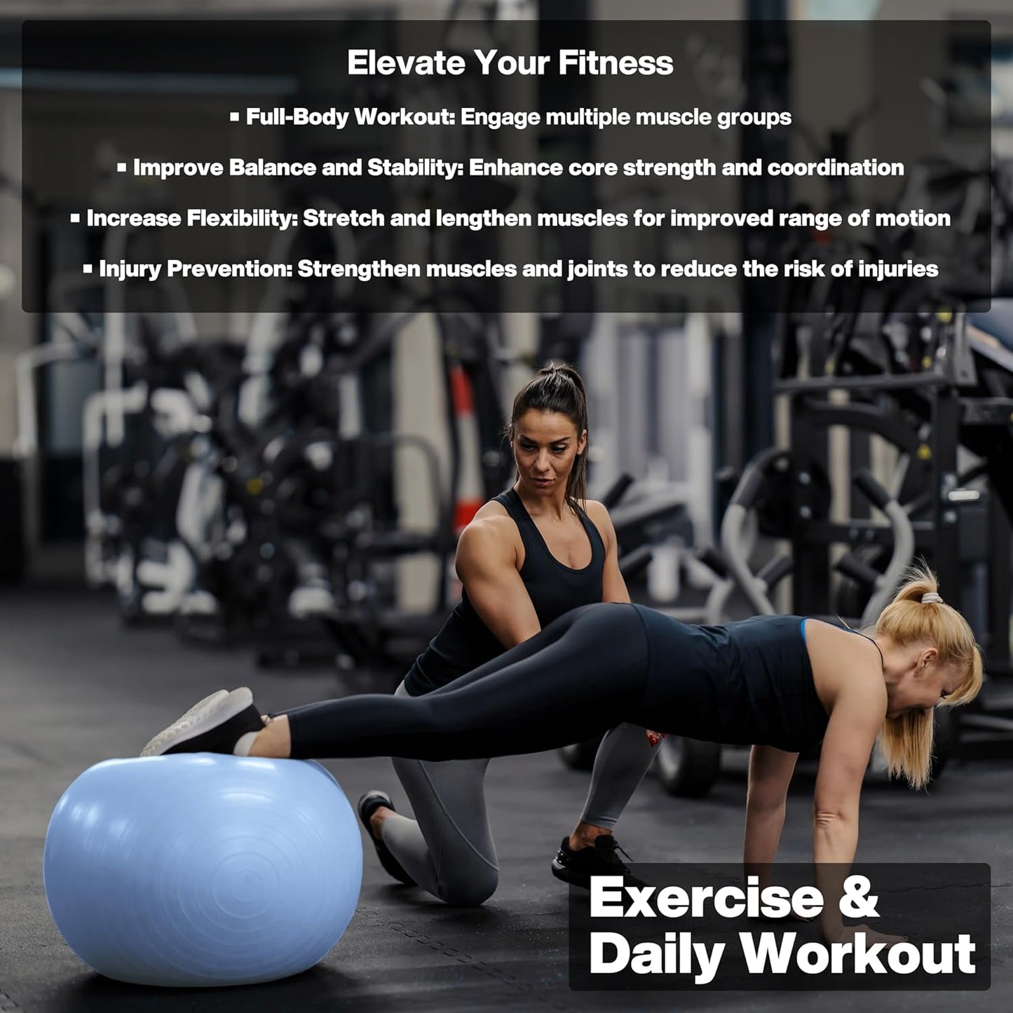 Meteor For The Winners XL Exercise Ball Light Blue Pilates Yoga Fitness DEMO