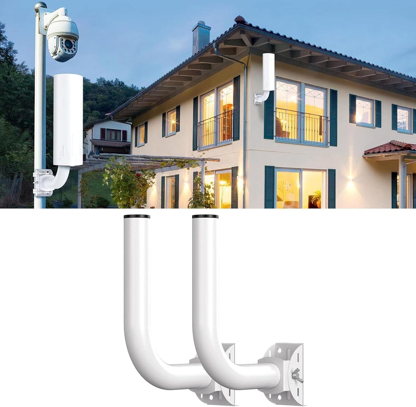 Universal Waterproof Wireless Bridge Bracket Mount J Pole in White NEW