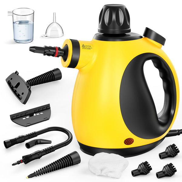 Pressurized Handheld Steam Cleaner 11-Piece Accessory Set 1200W Yellow DEMO