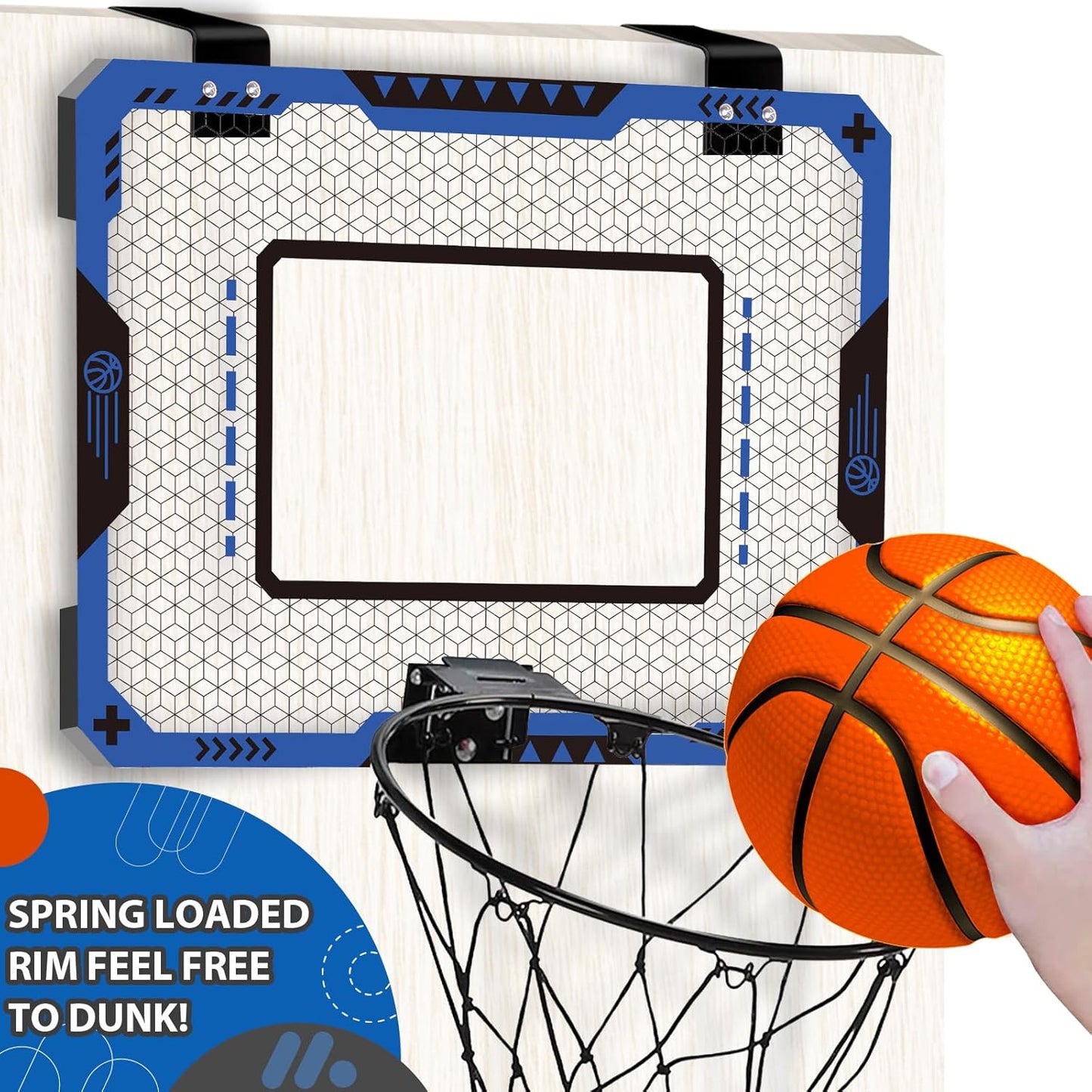 OCHIDO Mini Toys Basketball Hoop for Kids Indoor Door Room with 3 Balls NEW