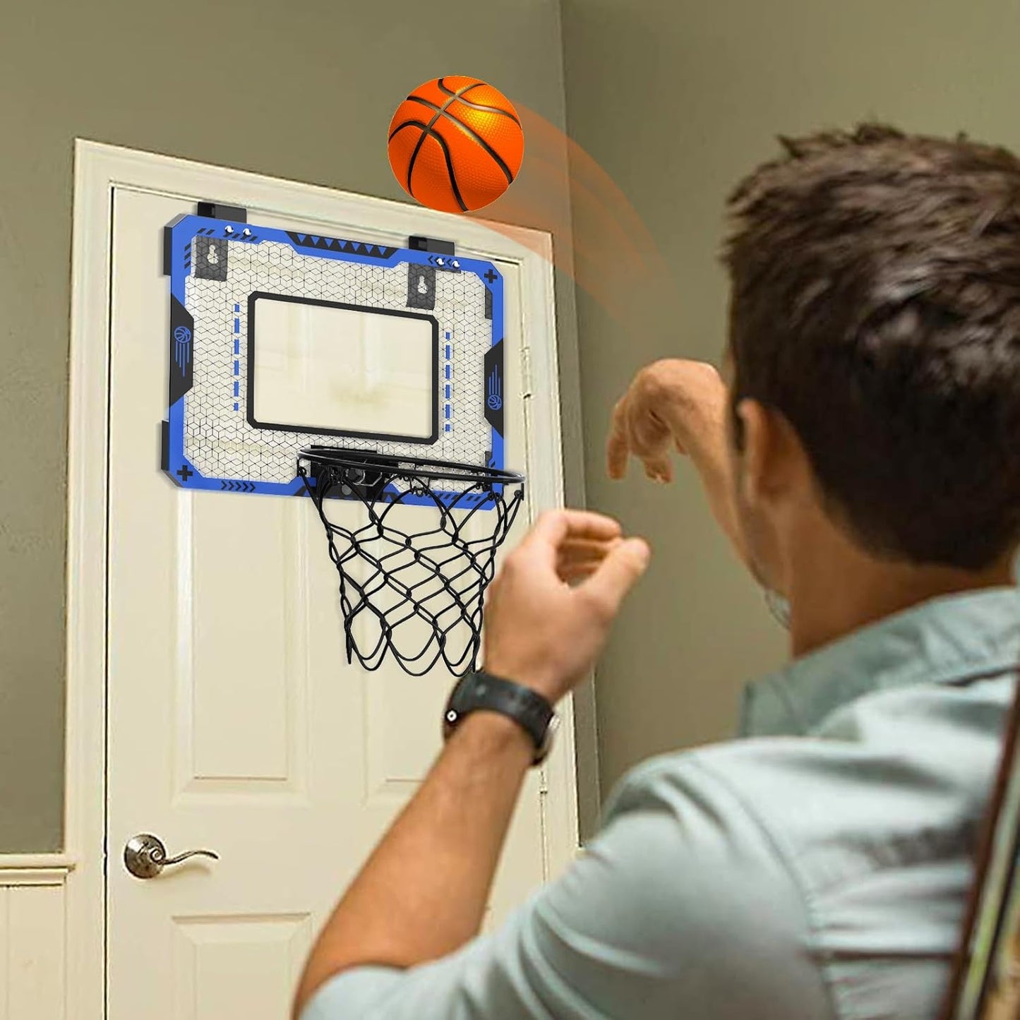 OCHIDO Mini Toys Basketball Hoop for Kids Indoor Door Room with 3 Balls NEW