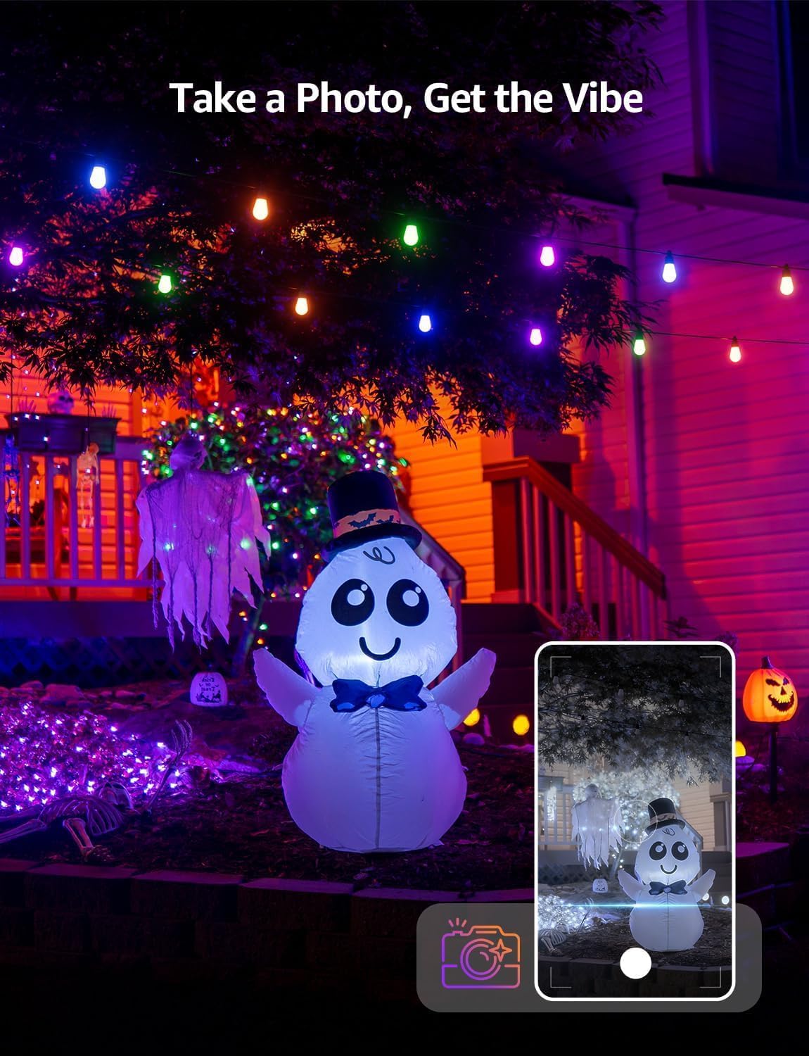 Lepro 30m Outdoor String Lights Dimmable RGB & Warm White Festoon Bulbs DEMO
