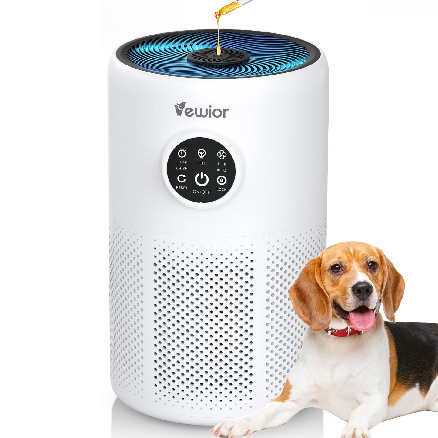 VEWIOR True HEPA Air Purifier for Large Rooms up to 1500 sq ft, White DEMO