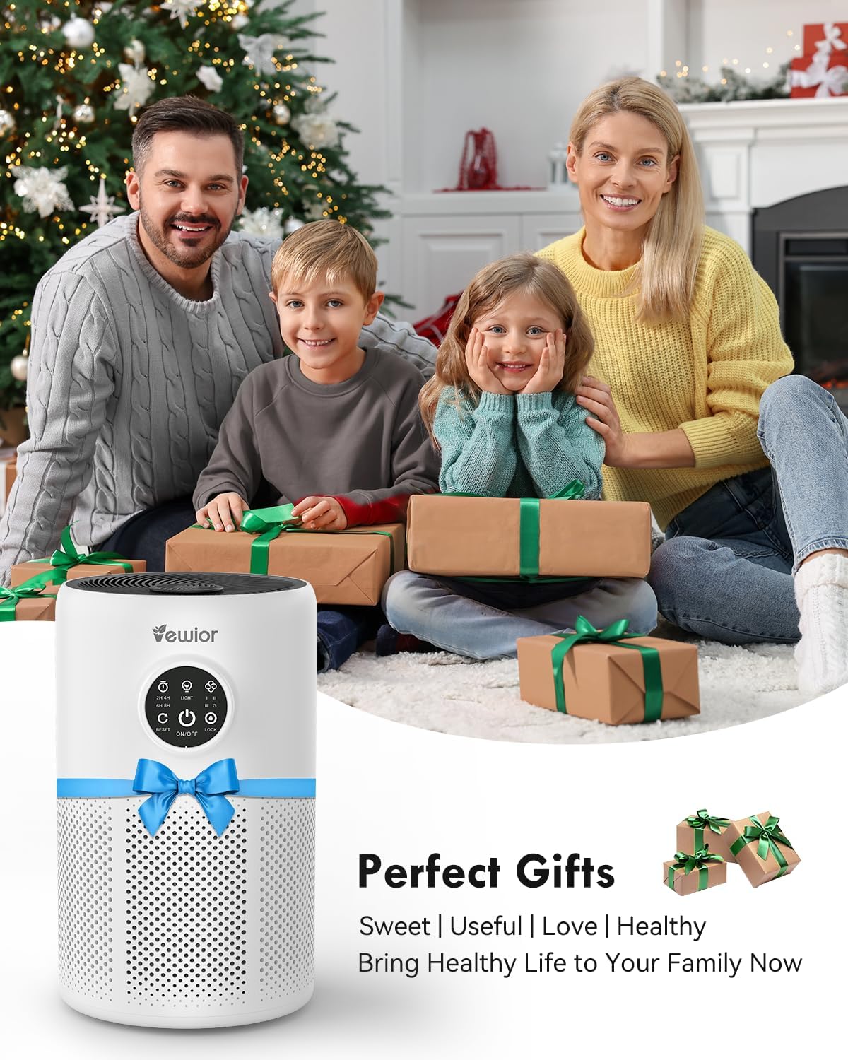 VEWIOR True HEPA Air Purifier for Large Rooms up to 1500 sq ft, White DEMO