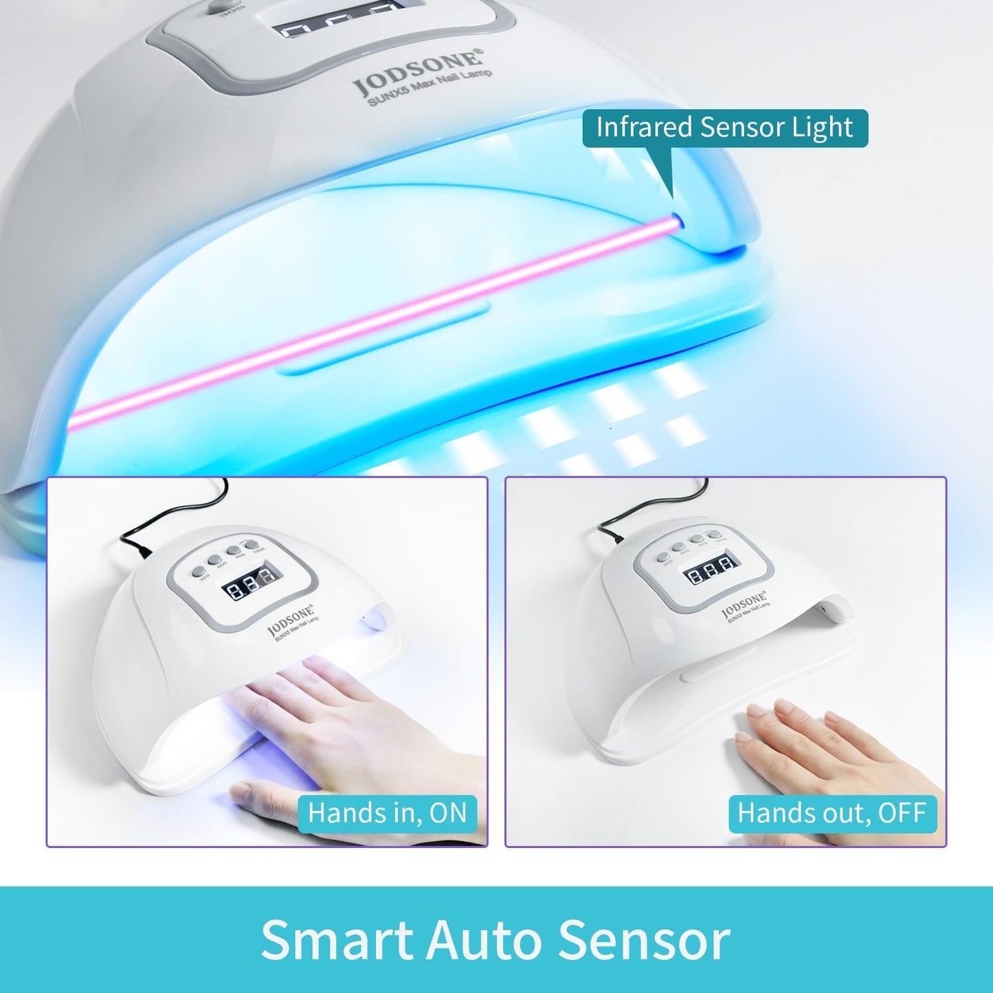 Salon-Grade UV LED Nail Lamp for Curing Gel Polish, White Dryer Machine DEMO