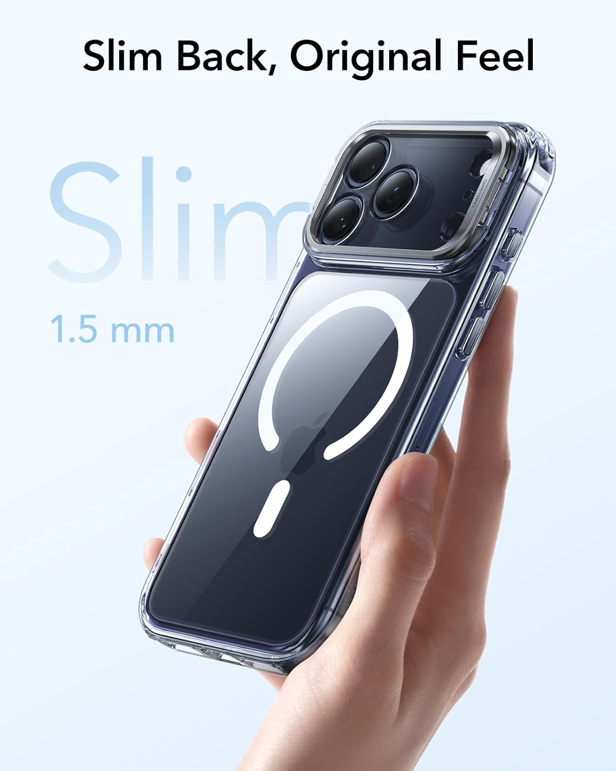 ESR Clear Phone Case with Stand and Camera Cover for iPhone 17 Pro Max Size NEW