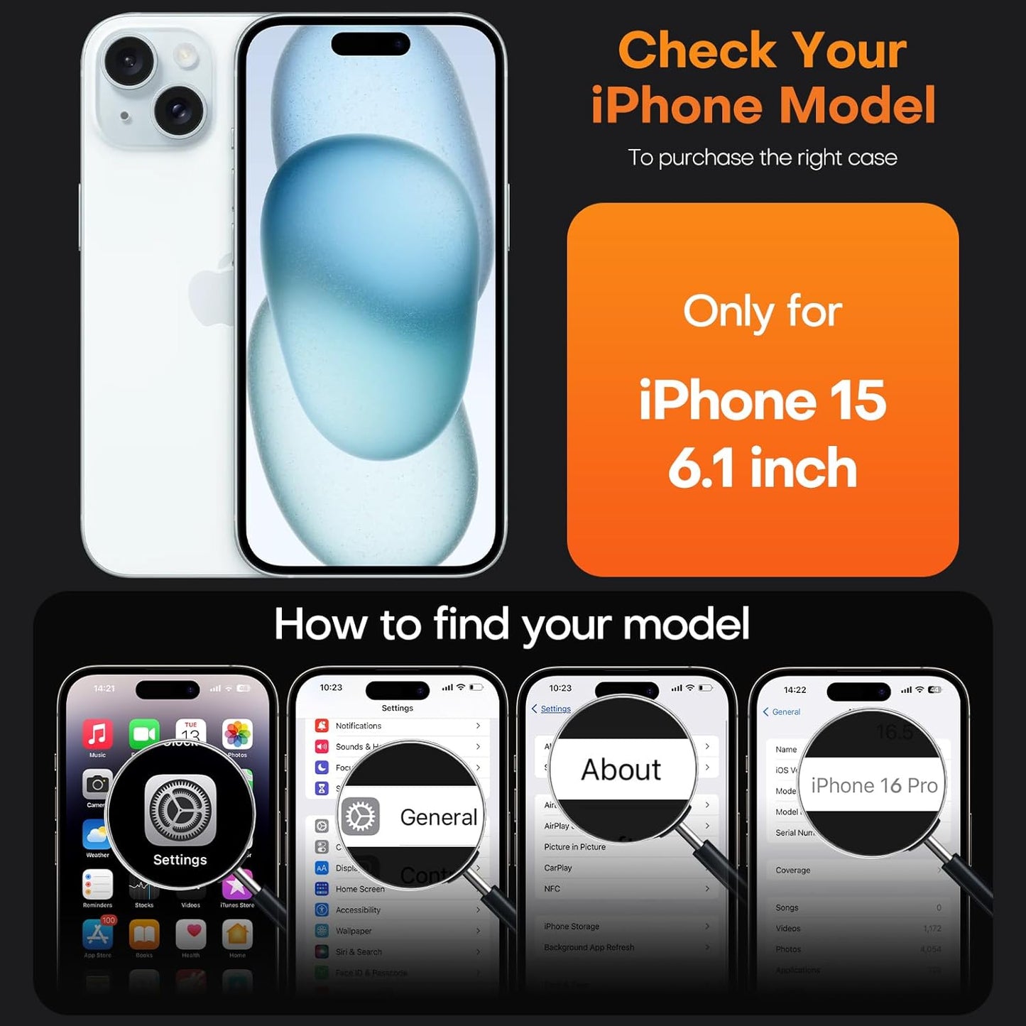 TAURI Clear Basic Cases Polycarbonate TPU Protective Case for iPhone 15 6.1 NEW