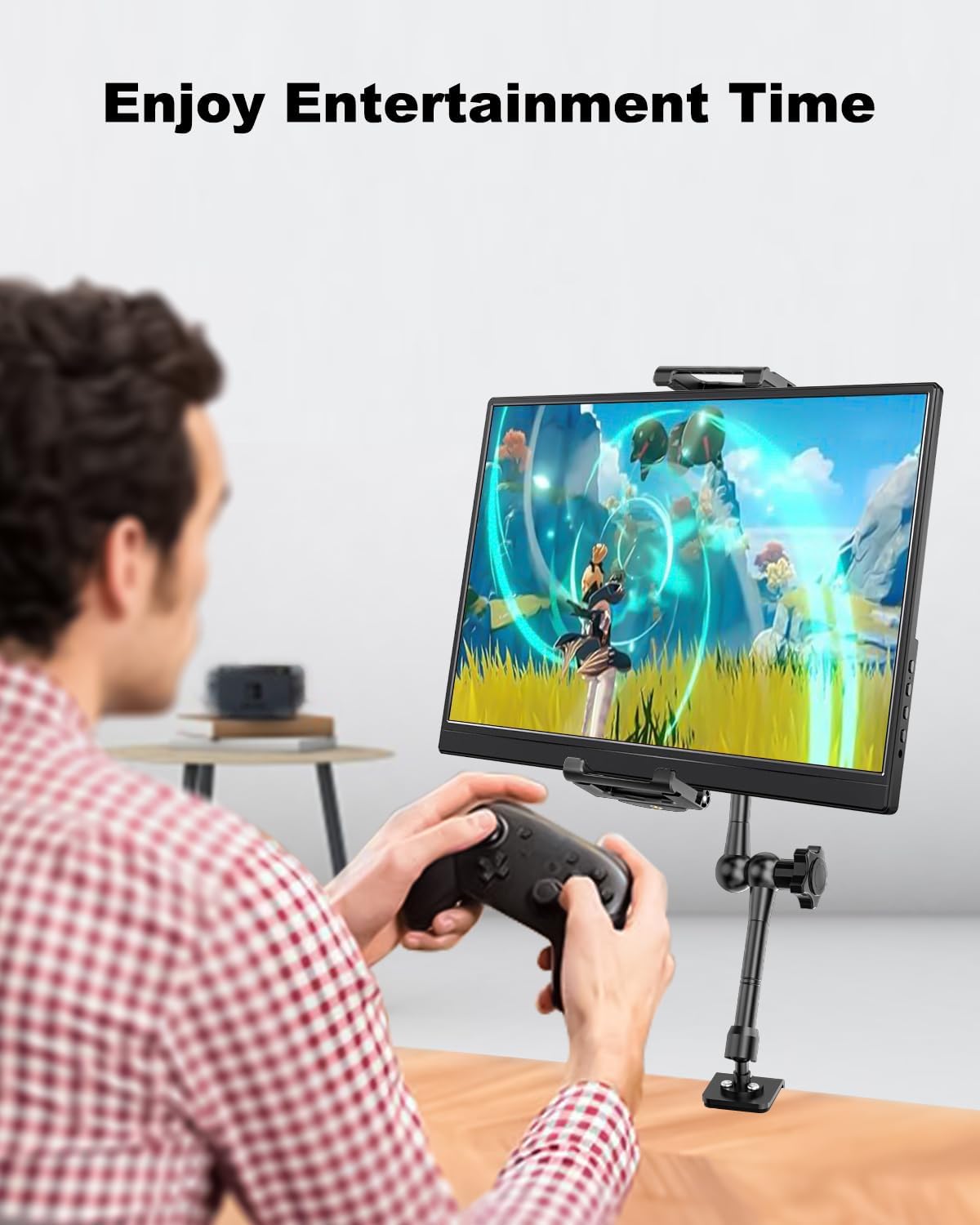 EXSHOW Adjustable Stands Metal Monitor Stand 360° Desk Mount for 15.6 Inch NEW