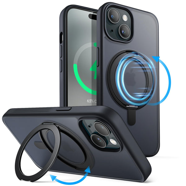 JETech 360° Rotatable Protective Phone Case for iPhone 15 6.1-Inch, Black NEW