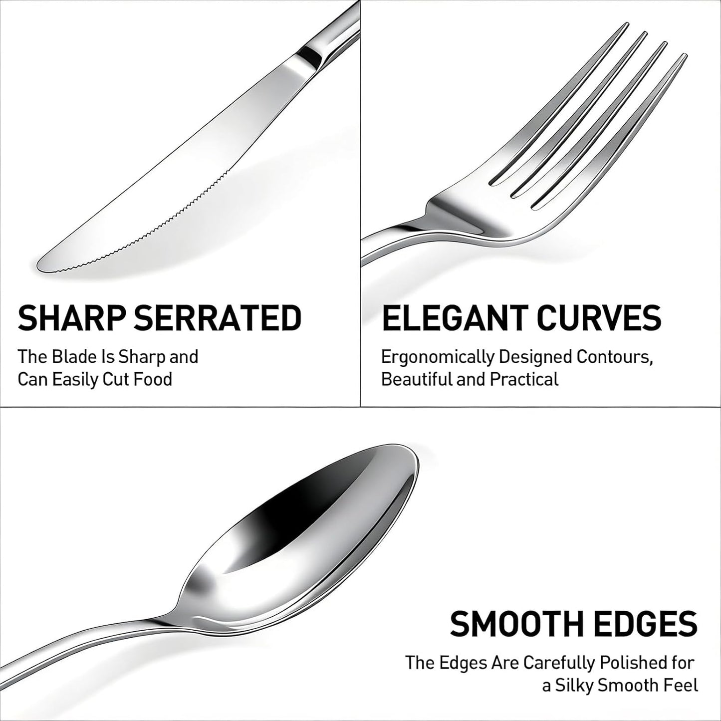 40-Piece Stainless Steel Flatware Set Service for 8 Cutlery Silver Standard NEW