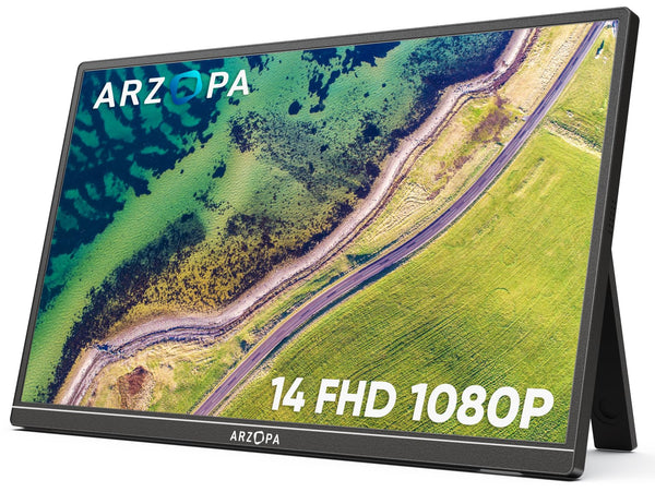 ARZOPA 14" Monitors Ultra Slim FHD Portable Laptop Monitor, Space Black, DEMO