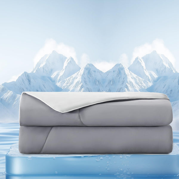 Moonrite Grey Comforters Cooling Comforter, Single Size 68"x88" / NEW