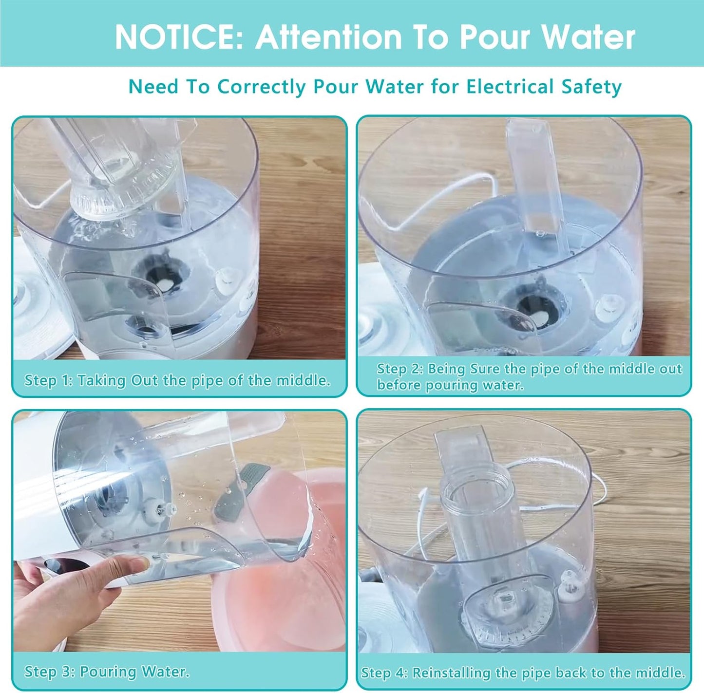 4L Ultrasonic Humidifiers Cool Mist Humidifier for Home, Quiet White Size 4L NEW