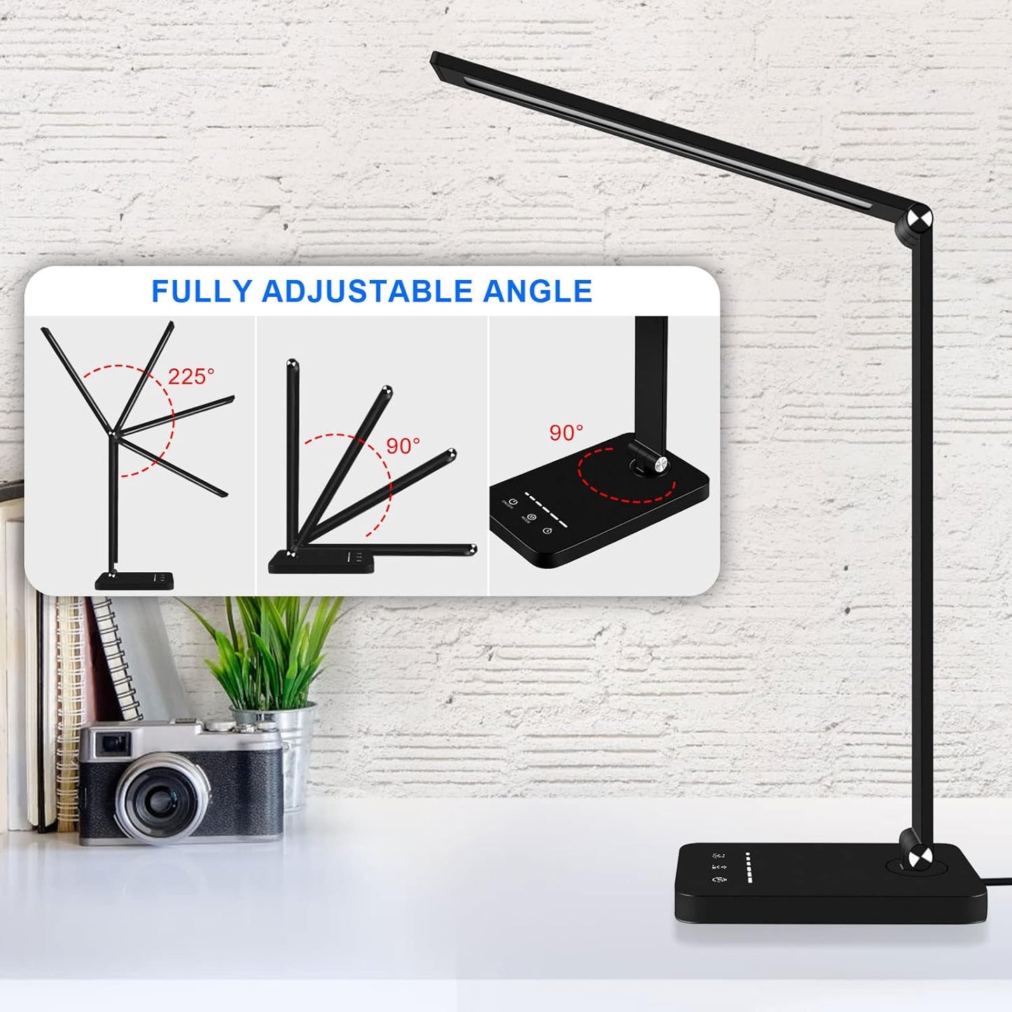 Desk Lamp with Touch Control, 5 Modes, USB Port, Adjustable Brightness DEMO
