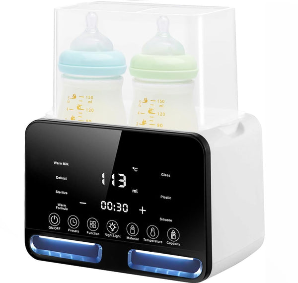 Double Bottle Warmer and Sterilizer for Baby Bottles, Milk - White DEMO