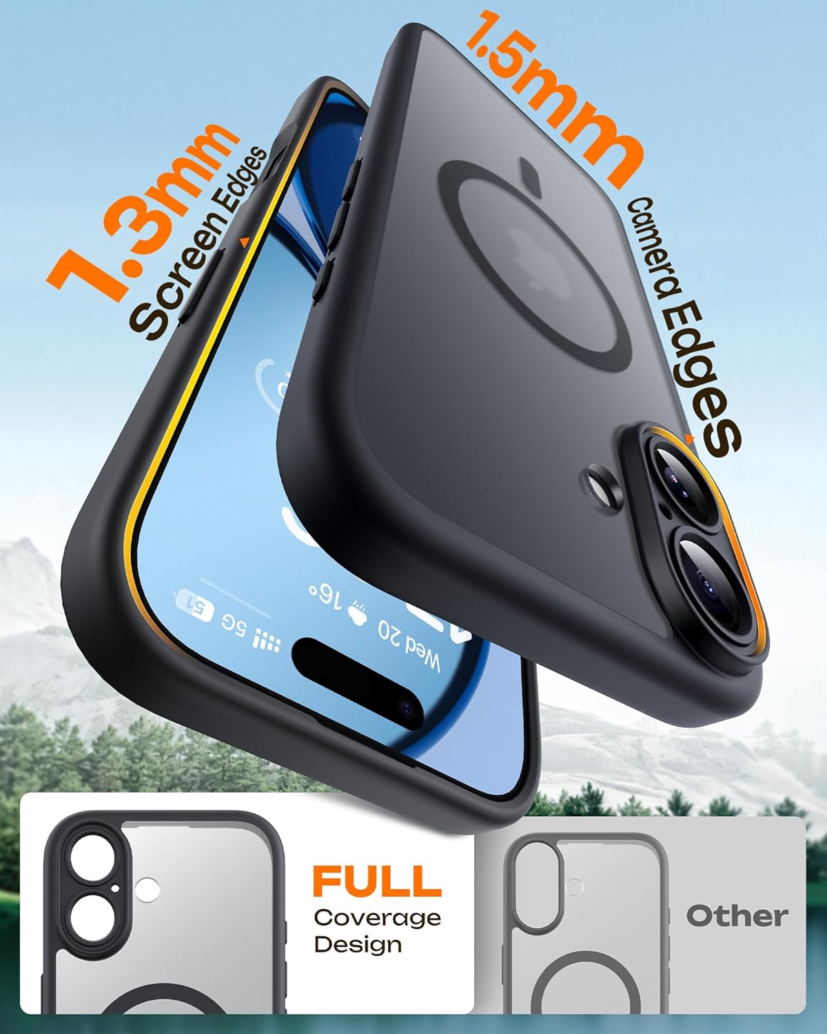 TOCOL Phone Case with Full Camera Protection and Built-in Magnetic Ring for NEW