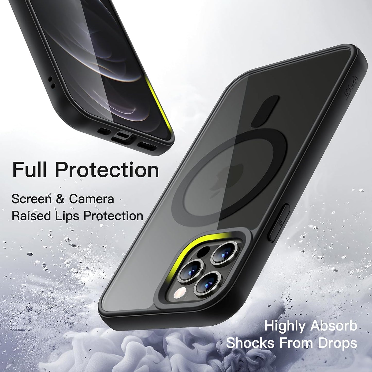JETech Magnetic Protective Phone Case for iPhone 12/12 Pro 6.1-Inch Black NEW