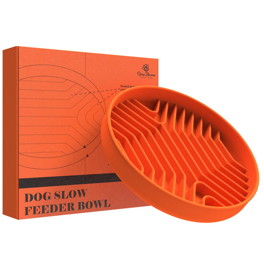 Spring Blossoms Silicone Dog Feeding Bowls with Suction Cups, Orange, 70-76 NEW