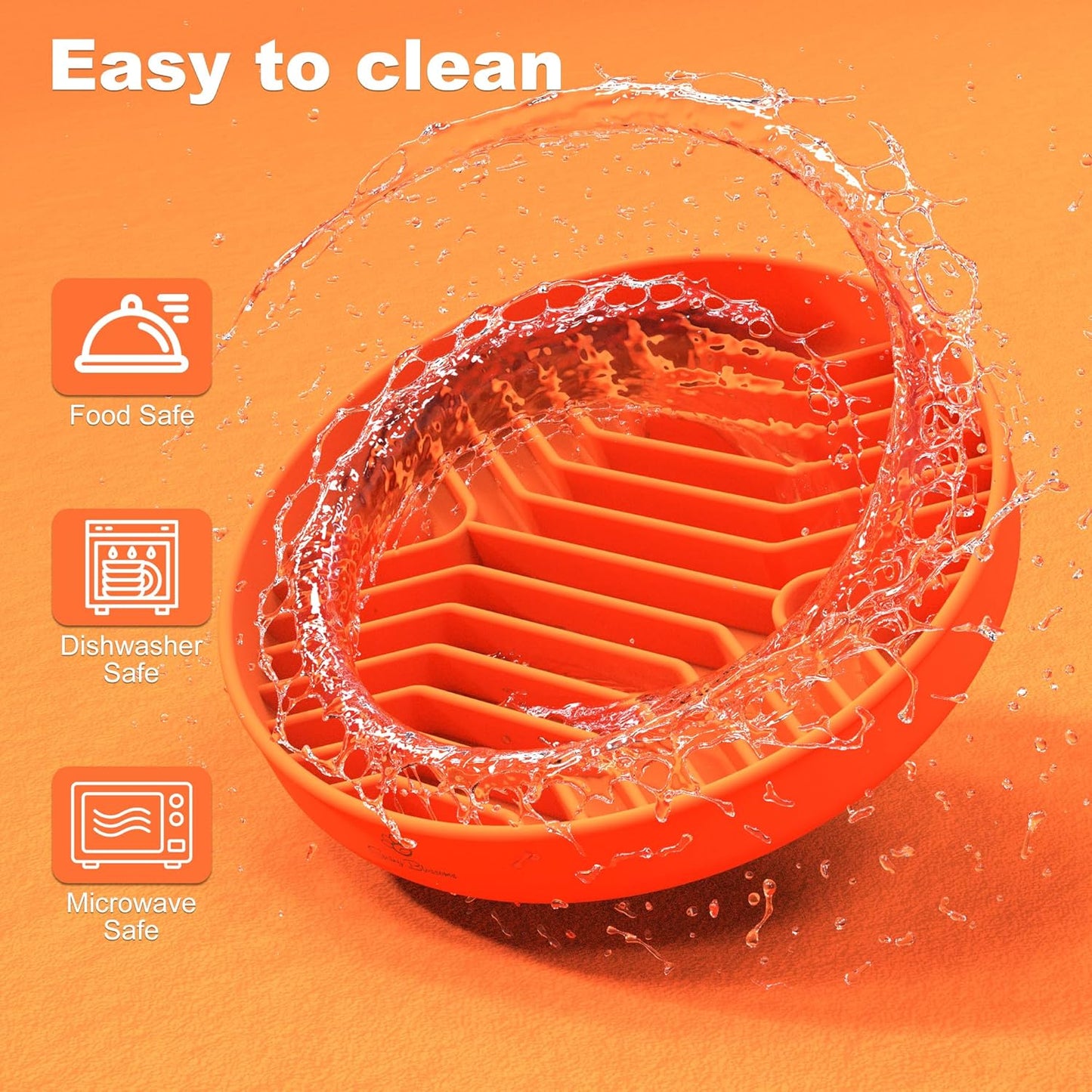 Spring Blossoms Silicone Dog Feeding Bowls with Suction Cups, Orange, 70-76 NEW