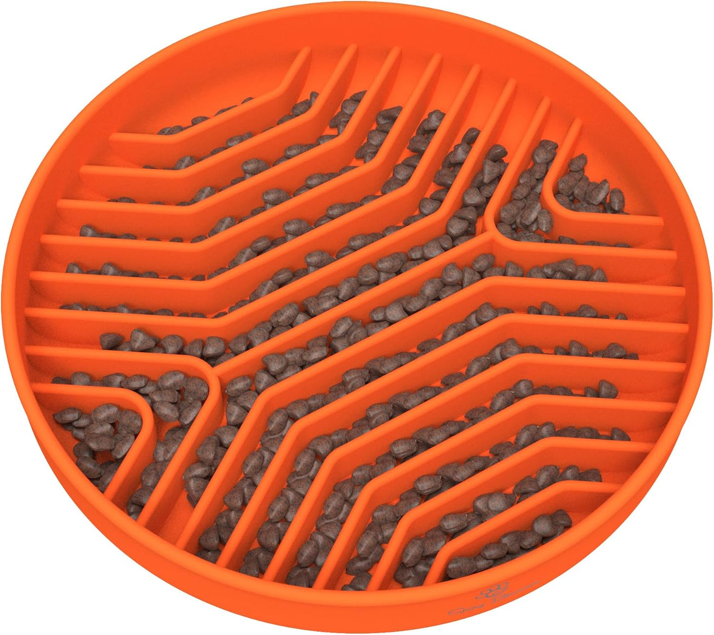 Spring Blossoms Silicone Dog Feeding Bowls with Suction Cups, Orange, 70-76 NEW
