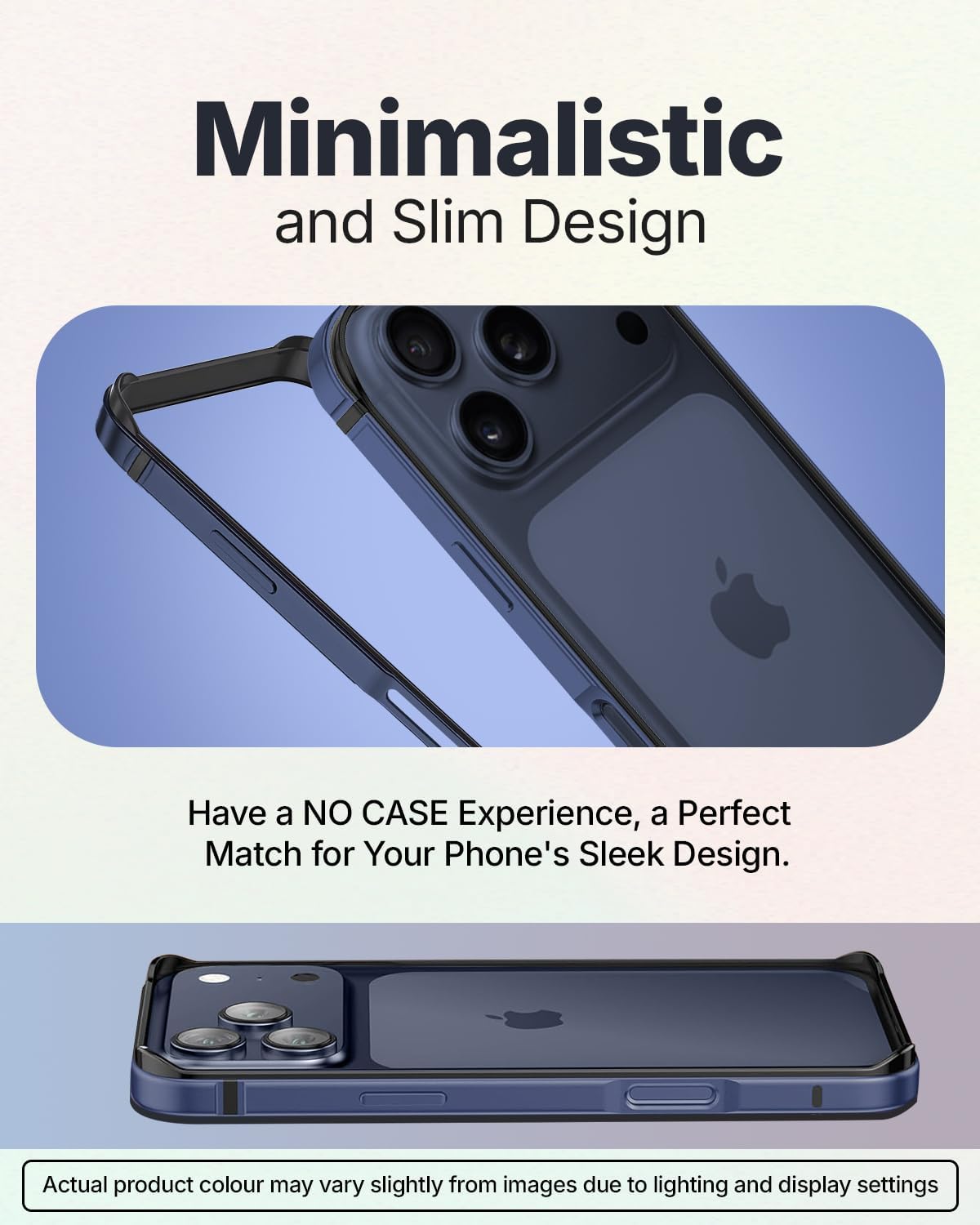 RAEGR Anodized Aluminum Bumper Phone Case for iPhone 17 Pro (2025) Dark Blue NEW