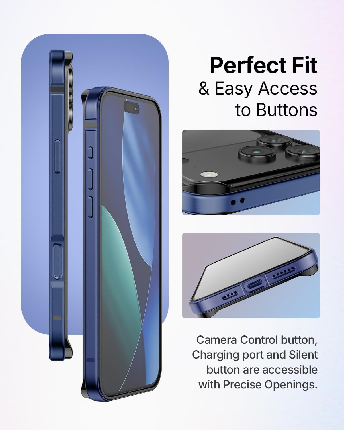 RAEGR Anodized Aluminum Bumper Phone Case for iPhone 17 Pro (2025) Dark Blue NEW
