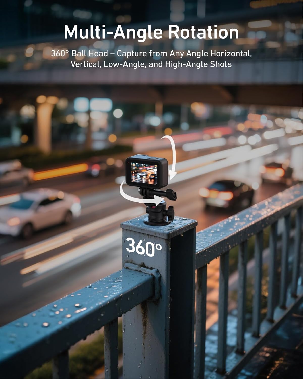 TELESIN Magnetic Camera Mounts 360° Quick Car Mount Holder for GoPro & NEW
