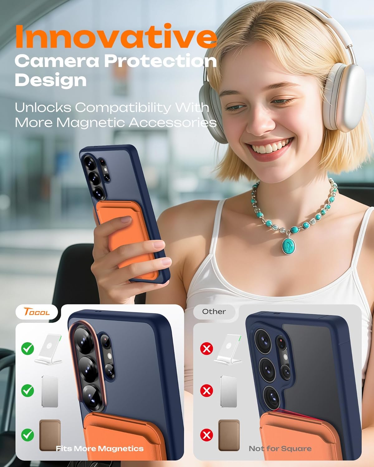 TOCOL Phone Case for Samsung Galaxy S26 Ultra Magnetic Ring Drop Protection NEW