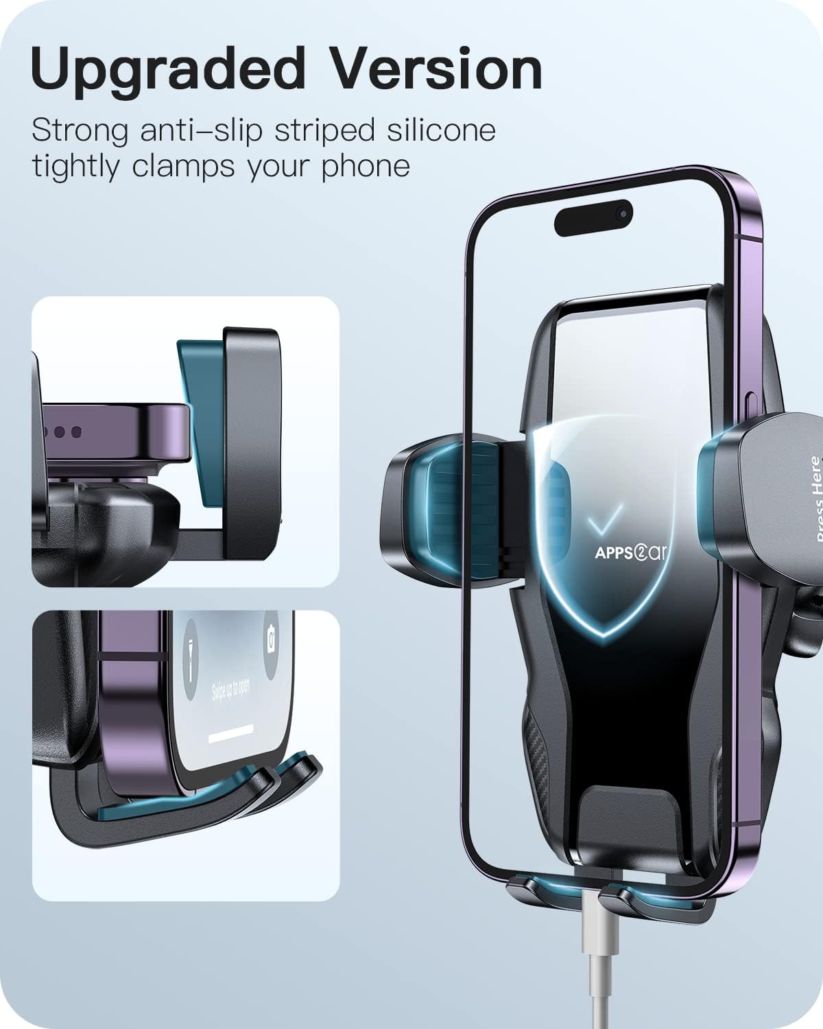 APPS2Car 13-Inch Dash-Mounted Holders Gooseneck Phone Holder for Car NEW