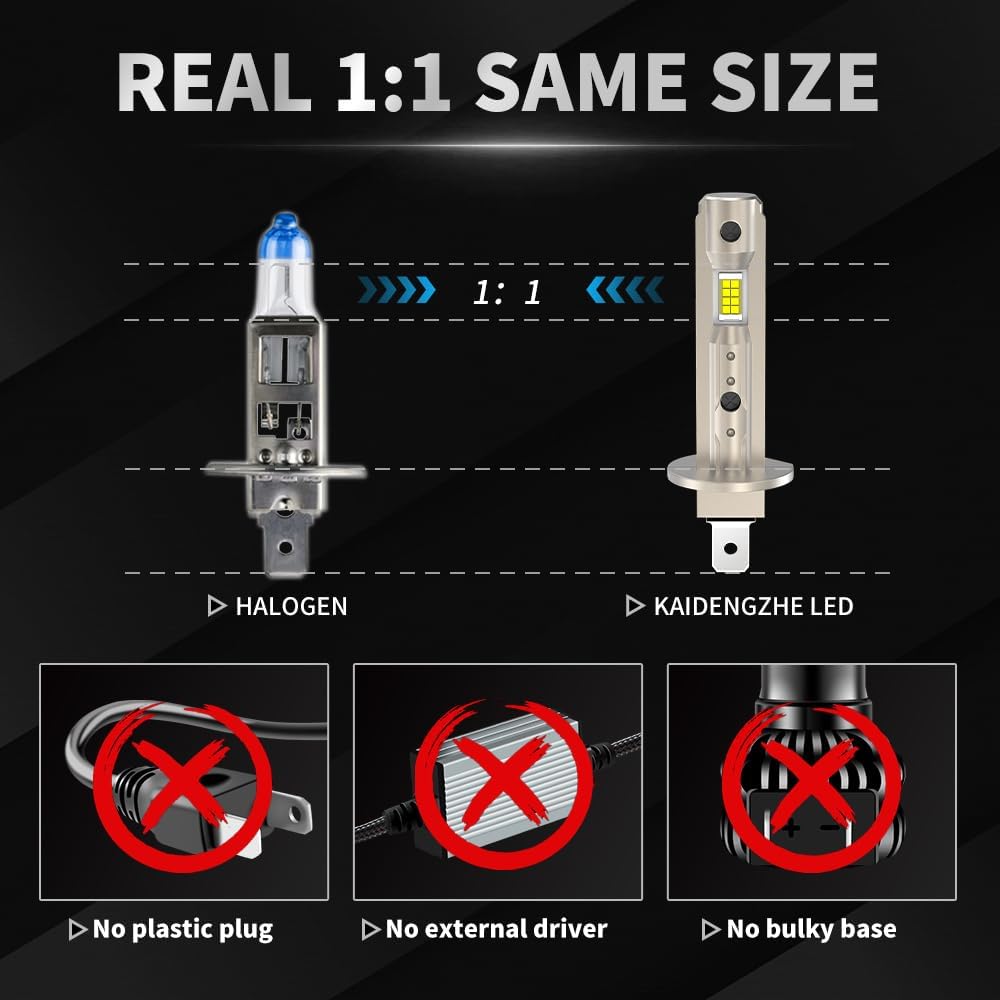 KaiDengZhe 1:1 Mini Size LED Headlight Bulb Cool White 6500K Conversion Kit NEW