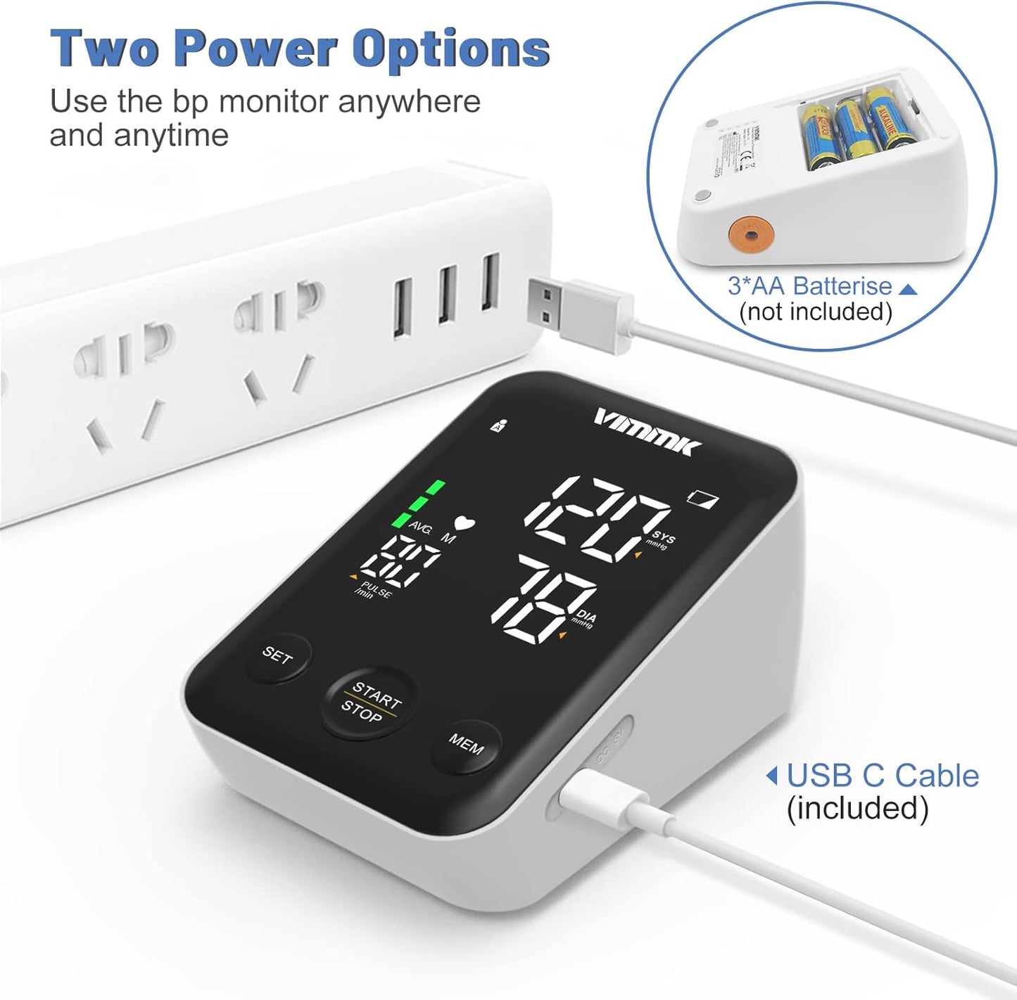 Vimmk Upper Arm Blood Pressure Monitor for Home Use - Accurate Readings DEMO