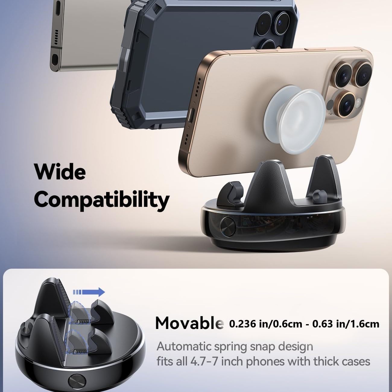 JOYROOM 360° Adjustable Black Dash-Mounted Car Phone Holder for All DEMO