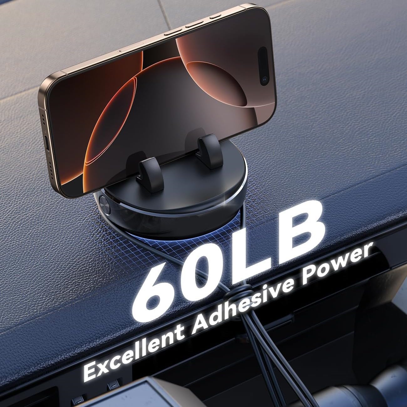 JOYROOM 360° Adjustable Black Dash-Mounted Car Phone Holder for All DEMO