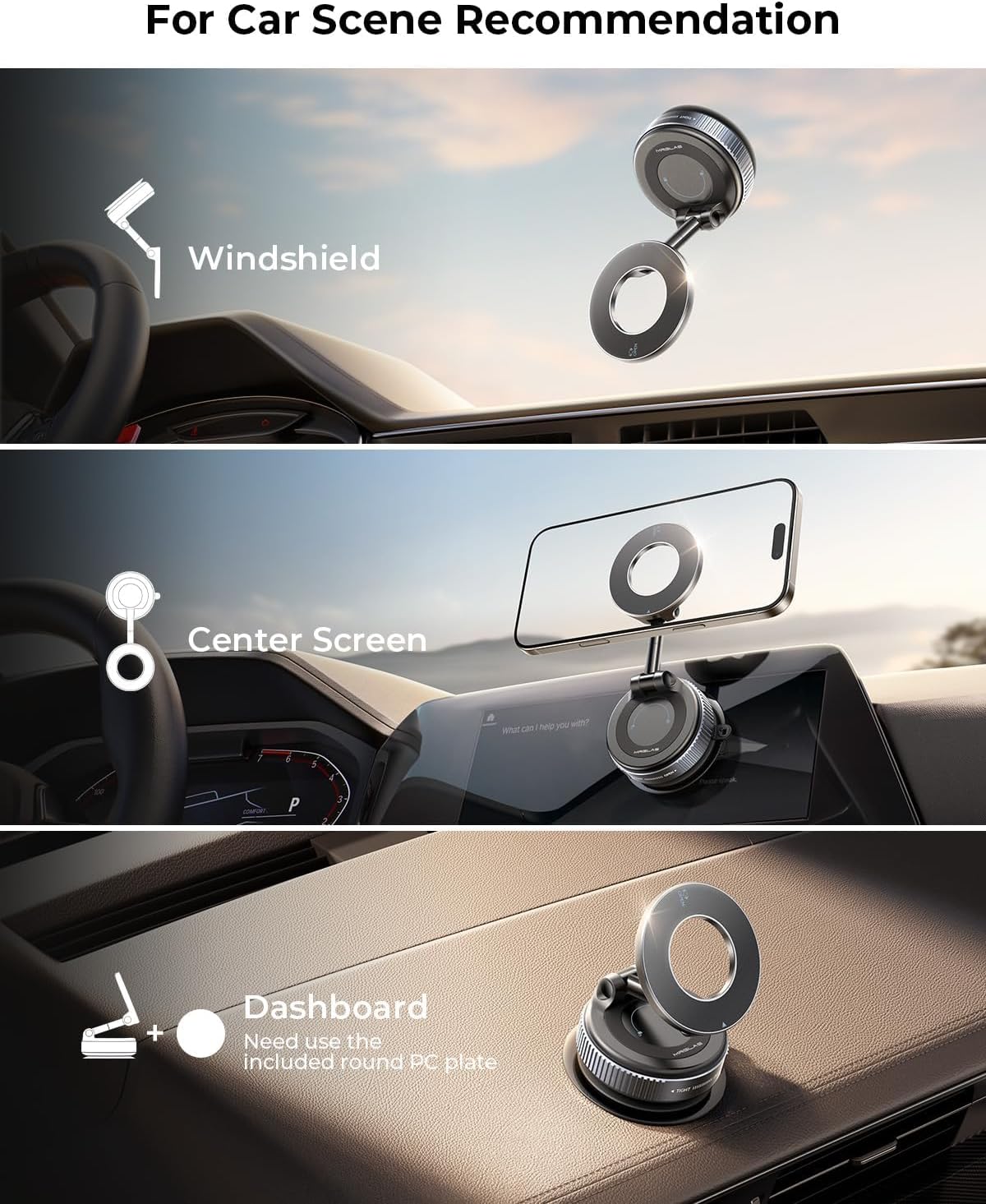 Magnetic Phone Holder Stand with Suction Cup Cradle for MagSafe Devices in NEW