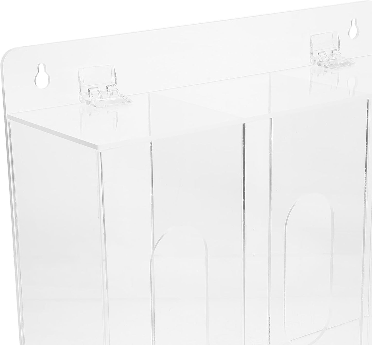 3-Compartment Acrylic Wall Mount Glove Dispenser Storage Box Clear Size NEW
