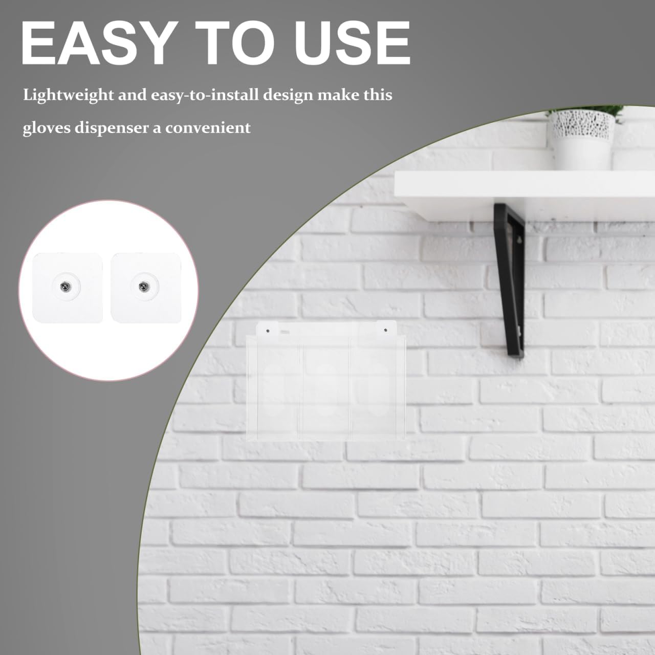 3-Compartment Acrylic Wall Mount Glove Dispenser Storage Box Clear Size NEW
