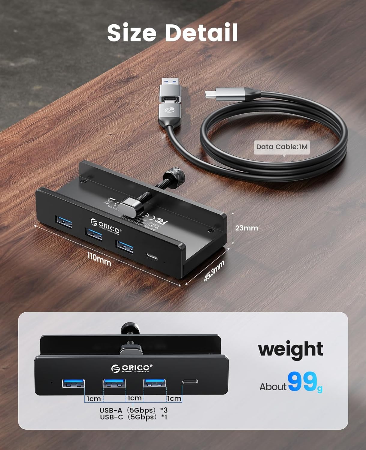 ORICO Aluminum USB Hubs 4-Port USB 3.0 Hub Powered Splitter for Desktops NEW