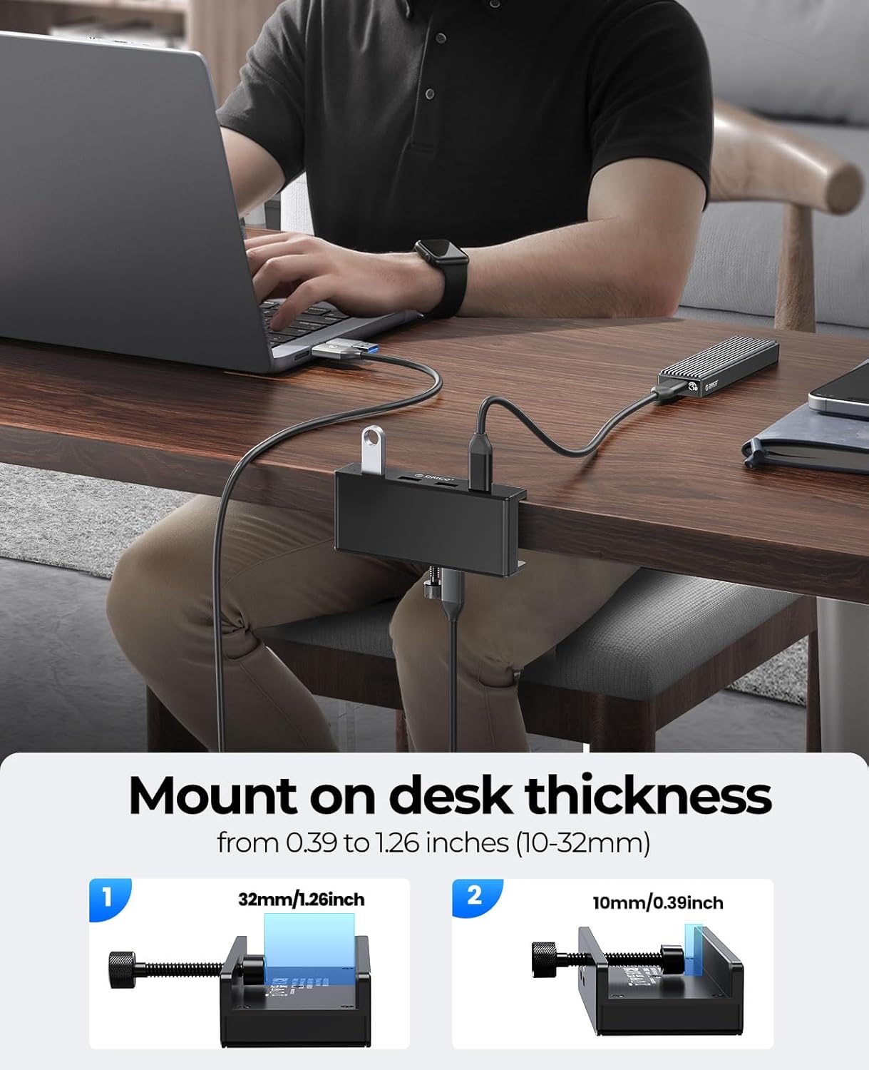 ORICO Aluminum USB Hubs 4-Port USB 3.0 Hub Powered Splitter for Desktops NEW